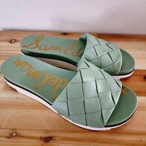 Sam Edelman Women's Saddle Adaley Slides Green Shoes Sandals Size 10W